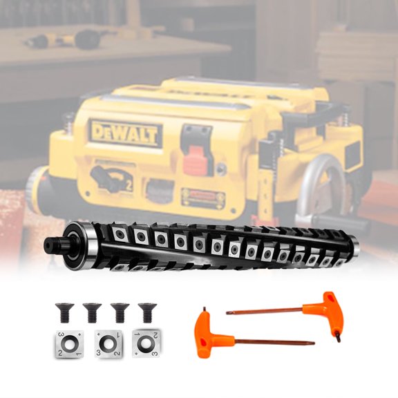 12.5" Helical Cutterhead for DeWalt DW734 & DW733 Planer  4-Row Spiral Design, Smooth Cuts, Noise Reduction