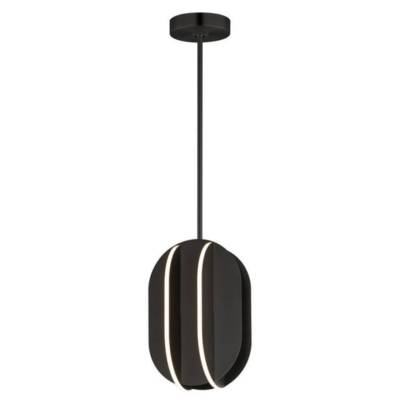 E21484-BK-ET2 Lighting-Interval - 12.5 Inch 26W 1 LED Small Ellipse Pendant-Black Finish