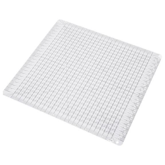 12.5 Inch Acrylic Quilting Ruler with Double Color Lines and Multi-Angle Guides for Sewing and Fabric Cutting