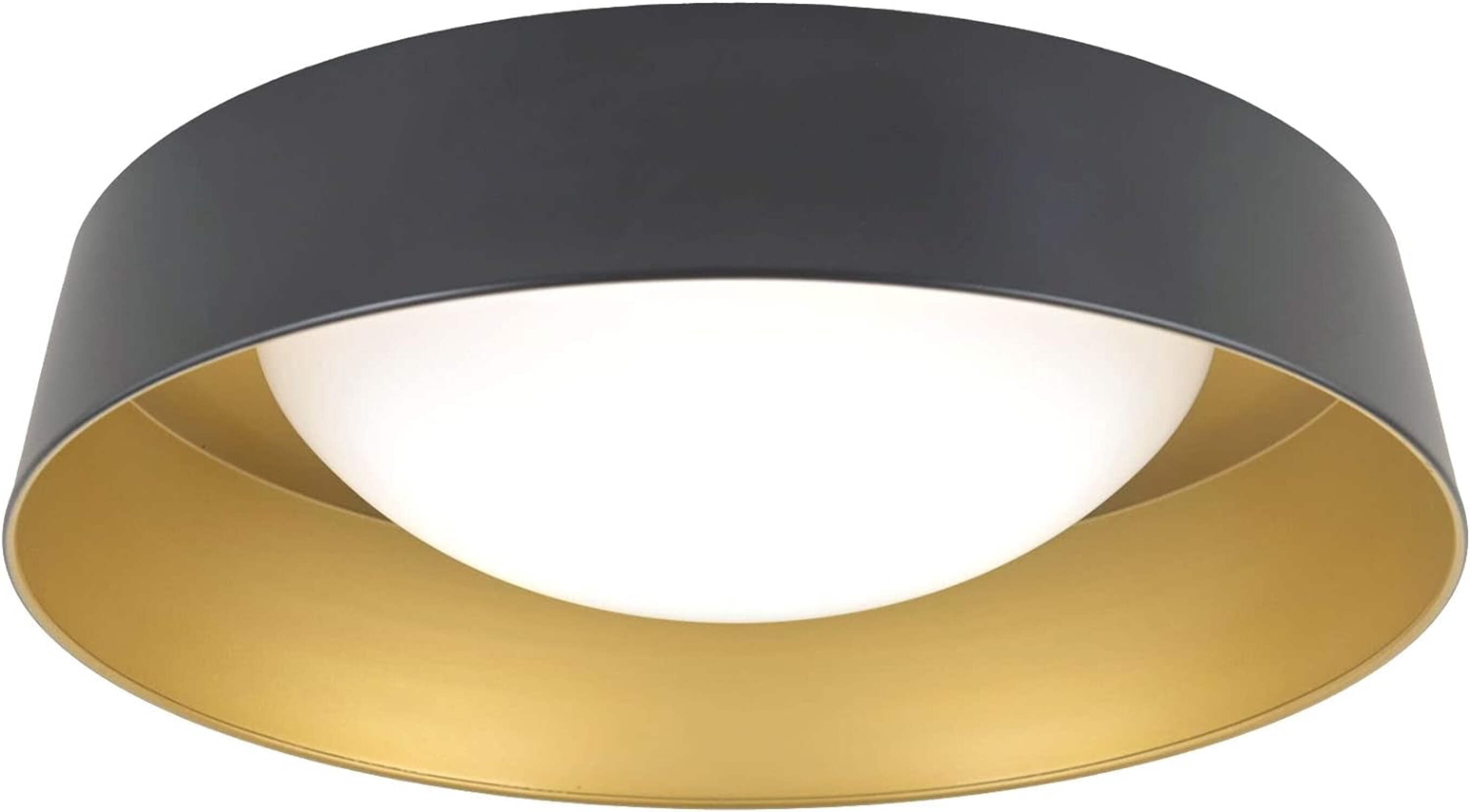 12.5 Inch Black and Gold LED Flush Mount Ceiling Light
