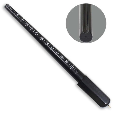12.5" Jeweler's 1-15 Ring Mandrel - Black Plastic (ToolUSA: TJ01-09725)