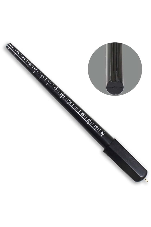 12.5" Jeweler's 1-15 Ring Mandrel - Black Plastic (ToolUSA: TJ01-09725)