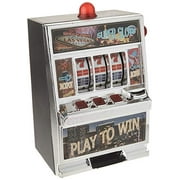 12.5" Large Play To Win Slot Machine Figurine - Black & Aluminum
