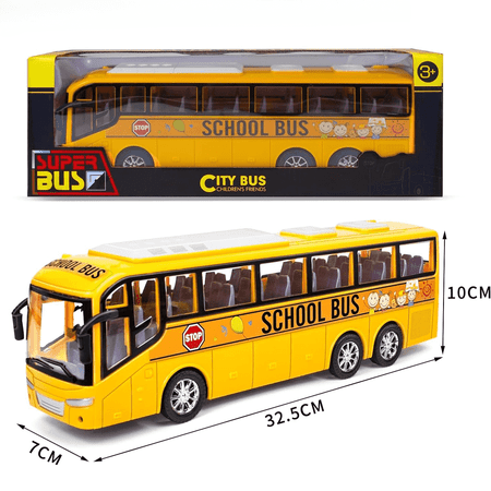 AUTERCO 12.5" Yellow School Bus Toy Model, Indoor and Outdoor Use for Children Ages 3+