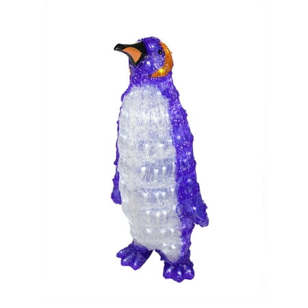 12.5" Lighted Commercial Grade Acrylic Penguin Christmas Display Decoration