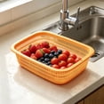 thumbnail image 1 of 12.5" Plastic Storage Basket with Ventilation Holes Large Rectangular Produce Bin for Onions Potatoes Bread Pantry Organization Fridge Counter Food Safe, 1 of 6