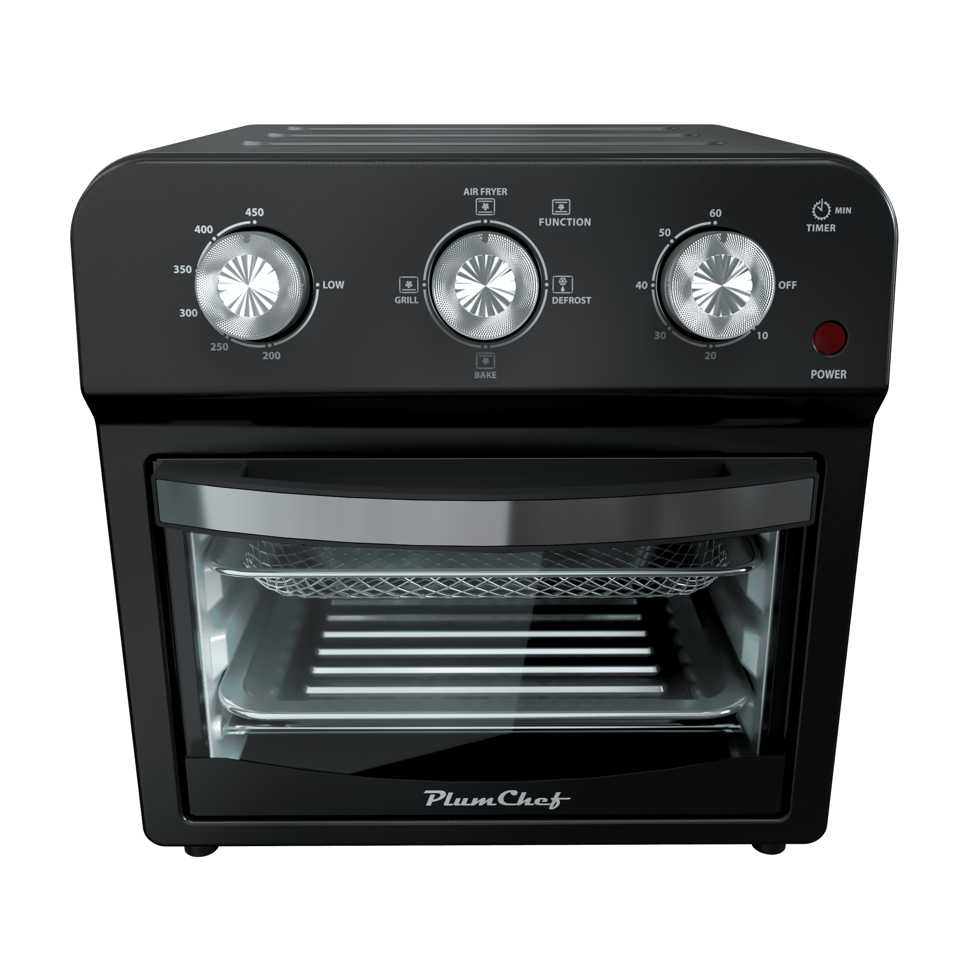 12.5 Quart Air Fryer Convection Toaster Oven, 1500W, 4 Cooking Modes, 7-in-1 Multifunction with Roast, Bake, Grill, Broil, Toast, Dehydrate, Defrost, Stainless Steel, Black