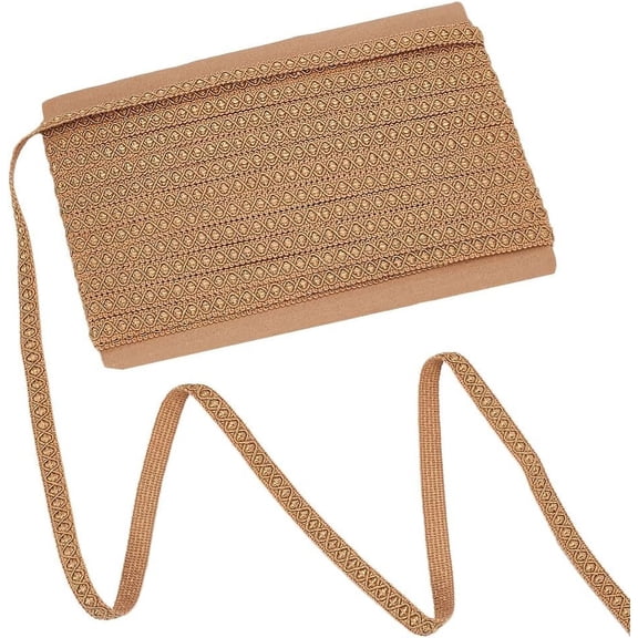 12.5 Yards Goldenrod Gimp Braid Lace Trim 0.5inch Width Flat Fabric Decorative Trim Woven Braid Trim Scroll Braid Ribbon