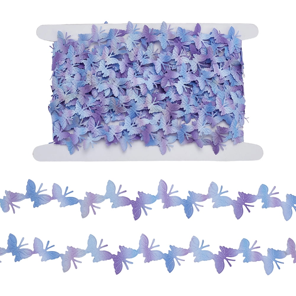 12.5 Yards Purple Gradient Butterfly Ribbons Polyester Lace Ribbons ...