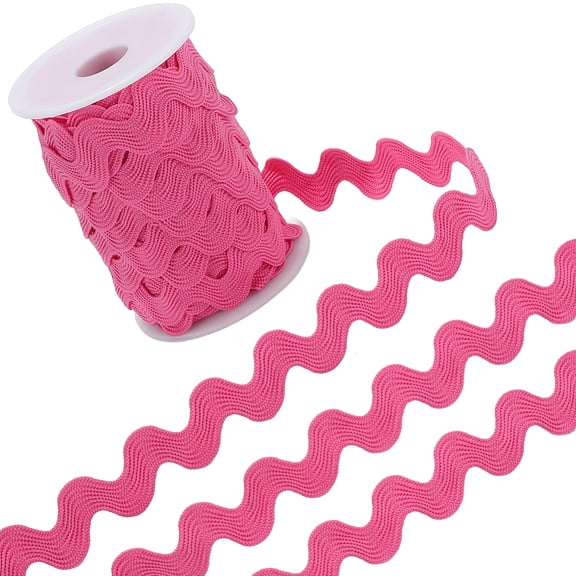 12.5 Yards Rick Rack Trim 1/2 Inch Rac RIC Ribbon Wave Bending Fringe Trim Zig Zag Polyester Light Pearl Red Rickrack S Shaped Lace Woven Fabric