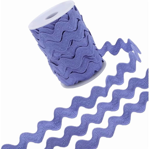12.5 Yards Rick Rack Trim 1/2 Inch Sewing RIC Rac Zig Zag Polyester Wavy Ribbon Slate Blue Rickrack S Shaped Lace Ribbon Woven Fabric with Spool for DIY Crafts Christmas Slate Blue