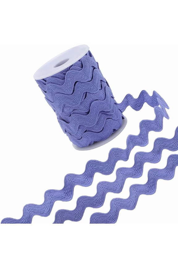 12.5 Yards Rick Rack Trim 1/2 Inch Sewing RIC Rac Zig Zag Polyester Wavy Ribbon Slate Blue Rickrack S Shaped Lace Ribbon Woven Fabric with Spool for DIY Crafts Christmas Slate Blue