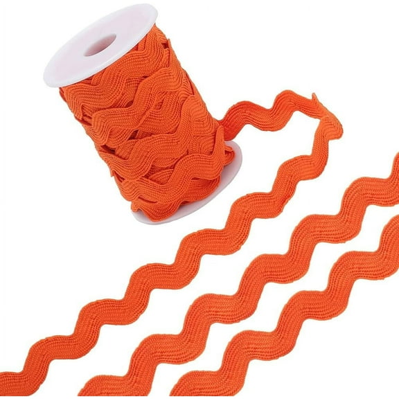 12.5 Yards Rick Rack Trim for DIY Sewing 1/2 Inch RIC Rac Wavy Ribbon Zig Zag Orange Red Rickrack S Shaped Lace Ribbon Polyester Woven Fabric with Spool for DIY DIY Crafts Christmas