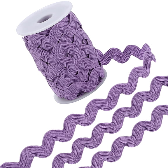 12.5 Yards Rick Rack Trim for Sewing 1/2 Inch Polyester Rac RIC Ribbon Zig Zag Wave Bending Fringe Trim Rickrack Purple S Shaped Lace