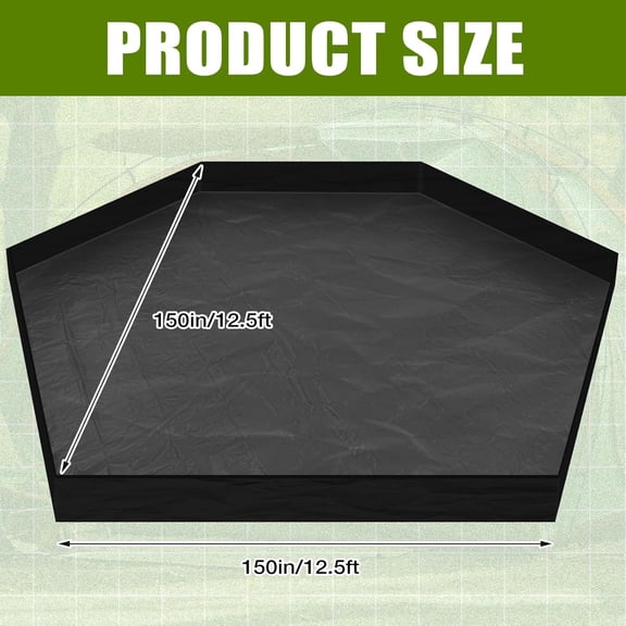 12.5 ft Removable Tent Floor Mat Tarp Waterproof Camping Tent Tarp Floor for Pop up Screen Tents, Gazebo, Hiking, Backpacking, Hammock, Beach Accessory