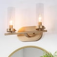 thumbnail image 1 of LNC 12.5-in 2-Light Gold and Clear Glass LED Modern Vanitt Light for Bathroom, 1 of 10