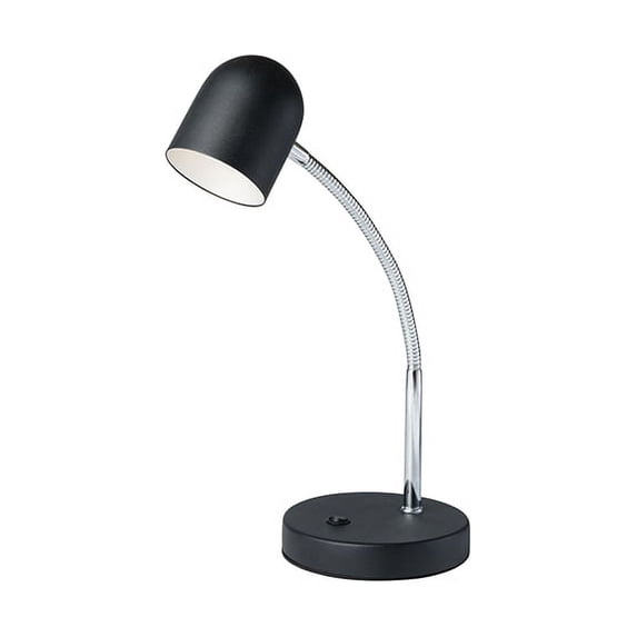 12.5" in MATTE BLACK LED GOOSE NECK METAL BOWL TABLE LAMP