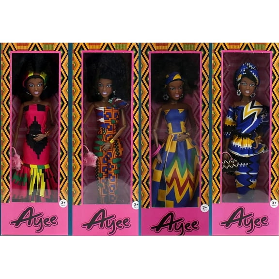 12.5 inch African American Black Dolls Set With Nice Dress
