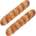 thumbnail image 1 of 12.5 inch Artificial PU Bread Realistic Fake Food for Display Decoration Faux Long Baguette Dessert Photography Props - 2pcs, 1 of 3
