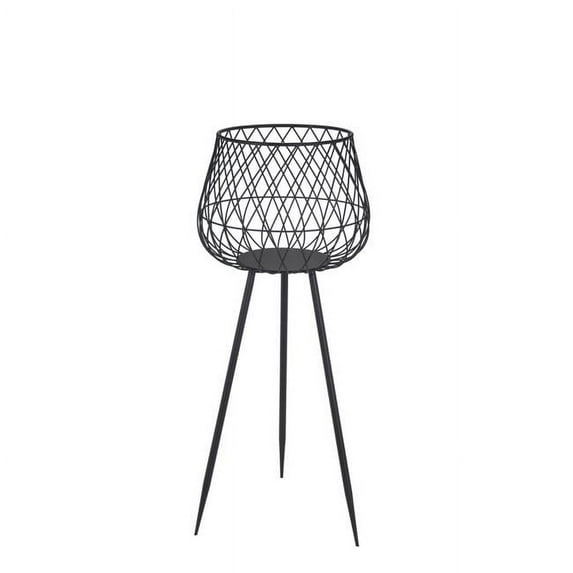 12.5 x 12.5 x 29.5 in. Metal Plant Stand, Black