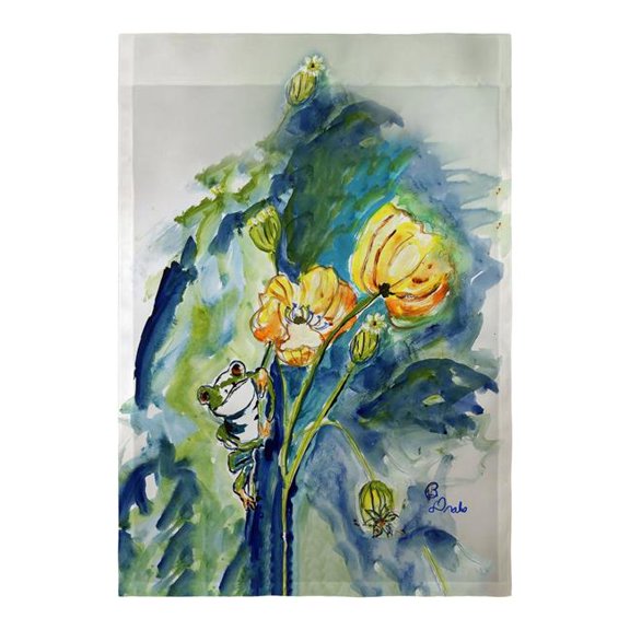 12.5 x 18 in. Frog & Flower Flag