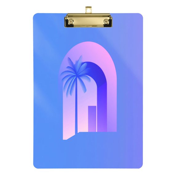 12.5" x 9" Acrylic Clipboard with Gold Metal Clip Office and Classroom Essential Minimalist Logo