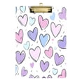 thumbnail image 1 of 12.5" x 9" Acrylic Clipboard with Gold Metal Clip Office and Classroom Essential Pink and Purple Hearts, 1 of 7