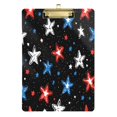 thumbnail image 1 of 12.5" x 9" Acrylic Clipboard with Gold Metal Clip Office and Classroom Essential Stars Doodle Pattern, 1 of 7