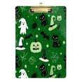 thumbnail image 1 of 12.5" x 9" Acrylic Clipboard with Silver Metal Clip Office and Classroom Essential Green Halloween-themed Pattern, 1 of 8
