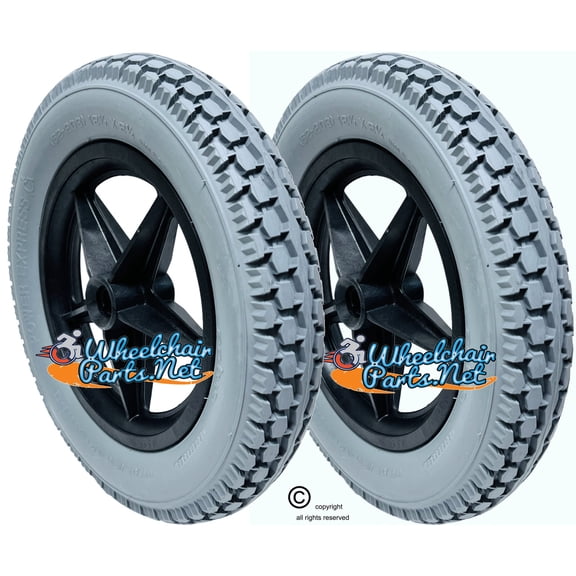 12.5"x2.25" Foam Fill Wheel Assembly for Invacare Power Chairs With Center Keyway. SOLD AS PAIR