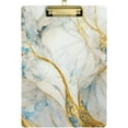 thumbnail image 1 of 12.5"x9" Abstract Marble Clipboards, Standard A4 Letter Size Nursing Clipboard with Low Profile Metal Clip Decorative Clip Board for Office Supplies,Gold, 1 of 7