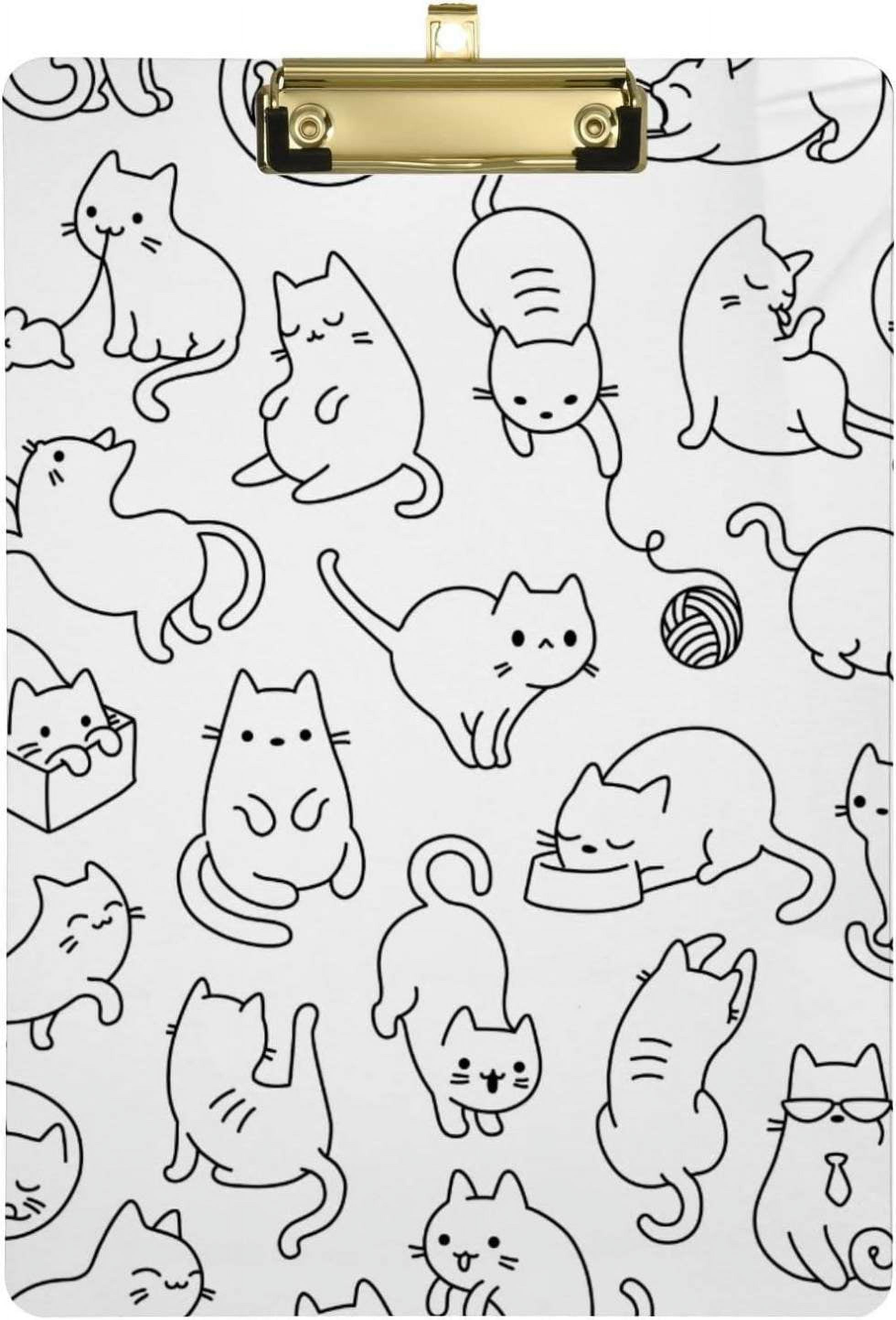 12.5"x9" Cute Cat Clipboards, Standard A4 Letter Size Nursing Clipboard