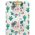 thumbnail image 1 of 12.5"x9" Liama Cactus Clipboards, Standard A4 Letter Size Nursing Clipboard with Low Profile Metal Clip Decorative Clip Board for Office Supplies,Silver, 1 of 7