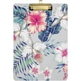 thumbnail image 1 of 12.5"x9" Tropical Floral Clipboards, Standard A4 Letter Size Nursing Clipboard with Low Profile Metal Clip Decorative Clip Board for Office Supplies,Silver, 1 of 7