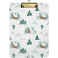 thumbnail image 1 of 12.5"x9" Winter House Clipboards, Standard A4 Letter Size Nursing Clipboard with Low Profile Metal Clip Decorative Clip Board for Office Supplies,Gold, 1 of 7