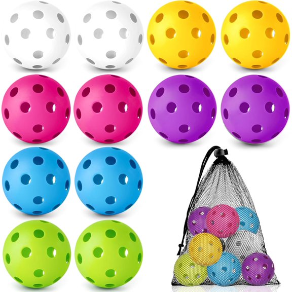 12/50/100 Pack Baseball Practice Balls Plastic Training Balls Lightweight Hollow Softballs with a Drawstring Bag for Hitting, Baseball Training Indoor Outdoor Use