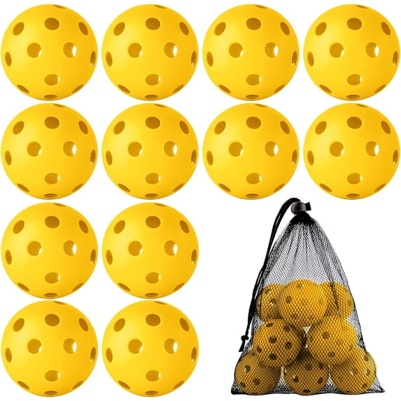 12/50/100 Pack Plastic Baseballs Practice Training Balls Lightweight Hollow Softballs with a Drawstring Bag for Hitting Pitching Batting Training Indoor Outdoor Sport