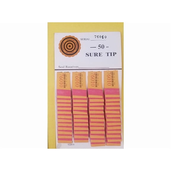 "12" #50 Sure Tip Boards (01-50) Bingo/Jar Tickets Free Shipping USA