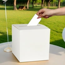 12.59x8.66x0.39 Inch Wedding Card Box Foil Gift Box for Party Wedding Reception Birthday Graduation Baby Shower Raffle Event Decoration (Beige)