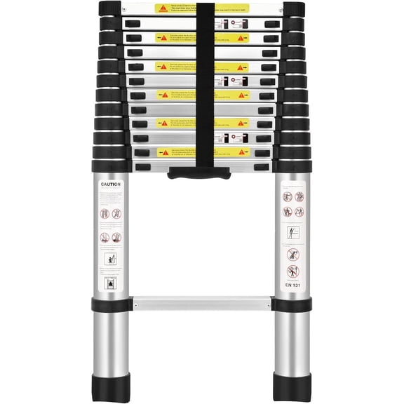 (12.5Ft/3.8M) Telescoping Ladders,EN131Standards Multi-Purpose Folding  Extension Ladder