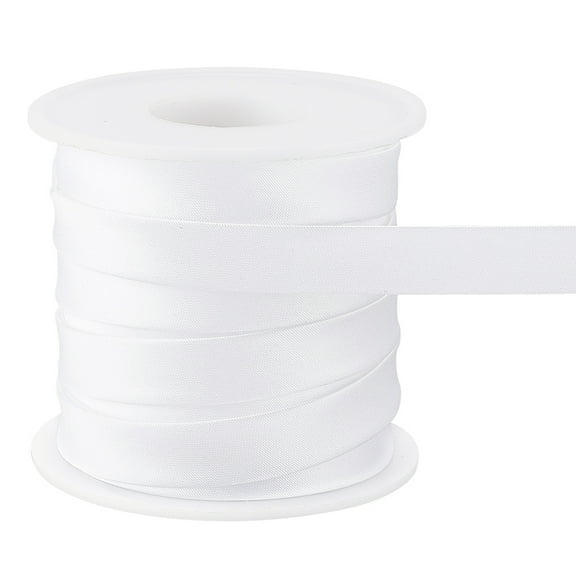 12.5M Polyester Ribbon for Garment Accessories White 3/8 inch(11mm) about 13.67 Yards(12.5m)/Set