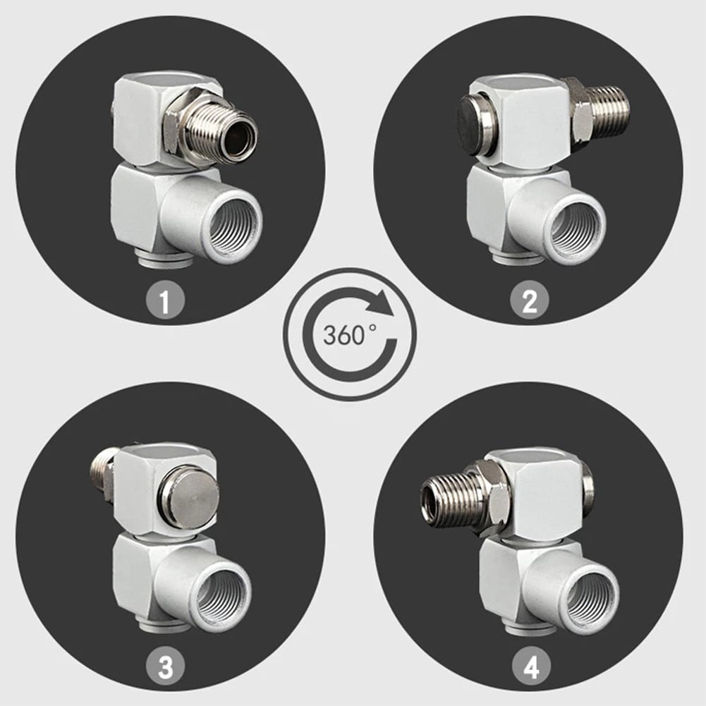 4Pcs 360 Degree Swivel Air Hose Connector - 1/4" NPT Thread, 150 PSI, For Pneumatic Tools - View #11
