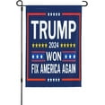 12.5X18 DoubleSided, Trump Won Dark Maga Garden Flag Trump Winner 2024