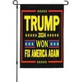 12.5X18 DoubleSided, Trump Won Dark Maga Garden Flag Trump Winner 2024