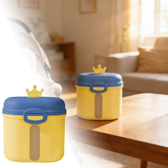 12.5cm/4.92in Baby Formula Dispenser, Double Layer Milk Powder Container with Built-in Spoon Holder, Leak-proof Portable Feeding Box for Home & Travel