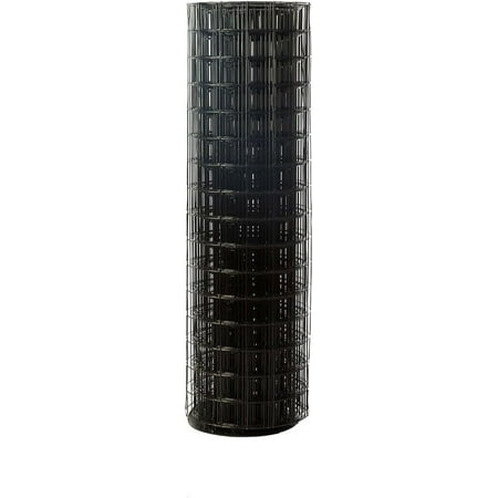 12.5ga Galvanized Steel Black PVC Coated Welded Wire 4'' x 4'' - Fence Roll (5' x 100')
