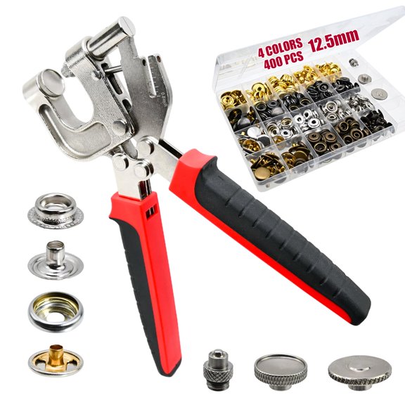 12.5mm Snaps-100Sets Metal Snap Fastener Tool Kit for Leather, Canvas, DIY Projects