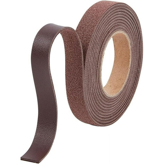 12.5mm x 2m Lychee Grain Leather Strips Imitation Leather Strap 1.7mm Thick Flat Leather Cord Threads for DIY Crafts Belt Lace Keyrings Bracelets Jewelry Making Coconut Brown Brown