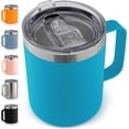 thumbnail image 1 of 12.5oz Stainless Steel Insulated Coffee Mug with Handle, Double Wall Vacuum Travel Mug, Tumbler Cup with Sliding Lid For Travel, Camping, 1 of 1