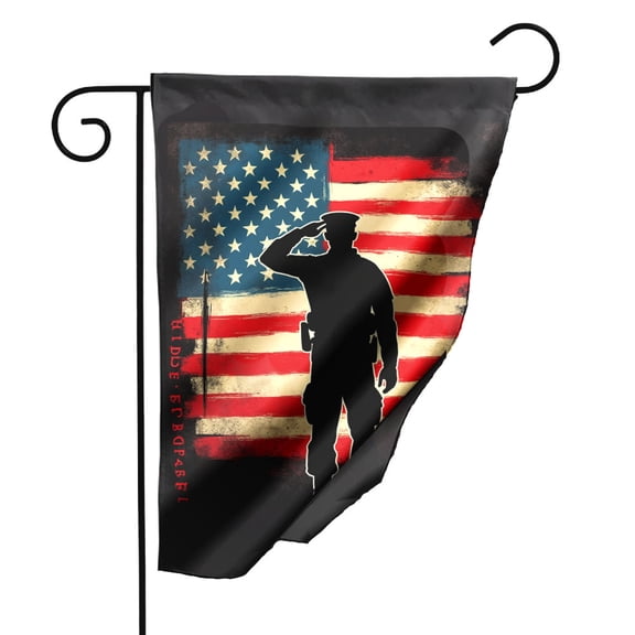 12.5x18 Inch Garden Flag Honor Deaths Patriotic Double Sided Polyester Outdoor Decorative Flag for Memorial Day Veterans Day Military Tribute Yard Lawn Home Decor#23261